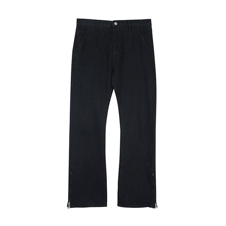 Side Zipper Slit Flare Jeans