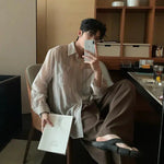 Silk Striped Button-Up Shirt