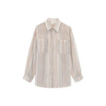 Silk Striped Button-Up Shirt