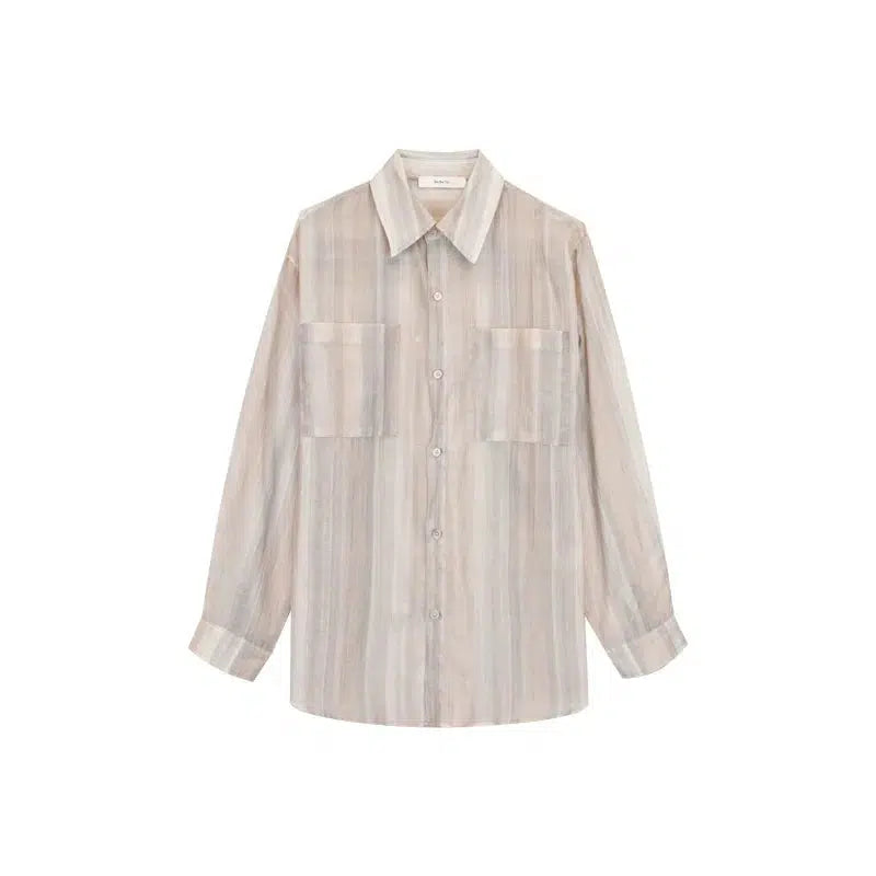 Silk Striped Button-Up Shirt