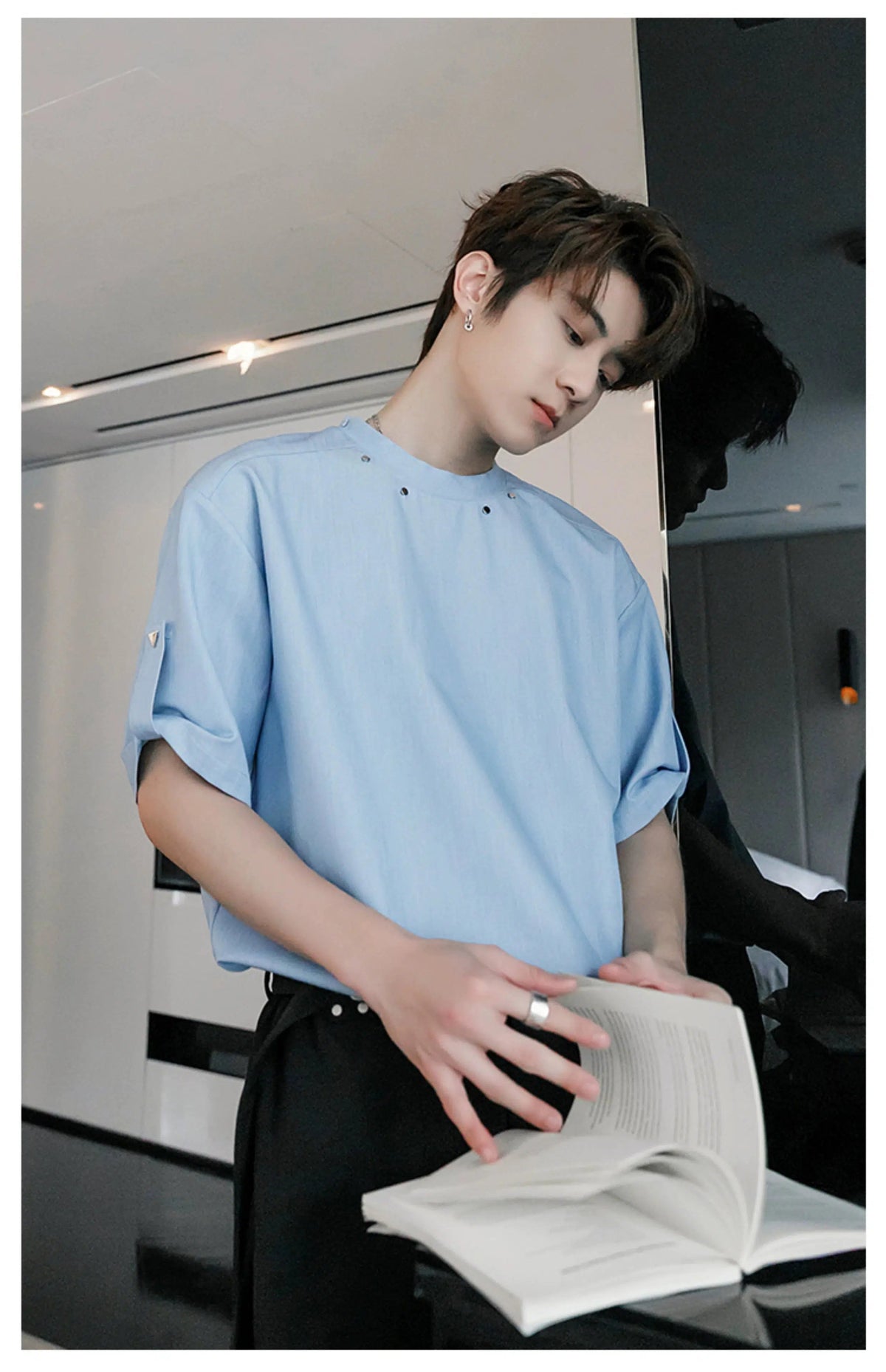 Silky Chambray Short Sleeve T-shirt