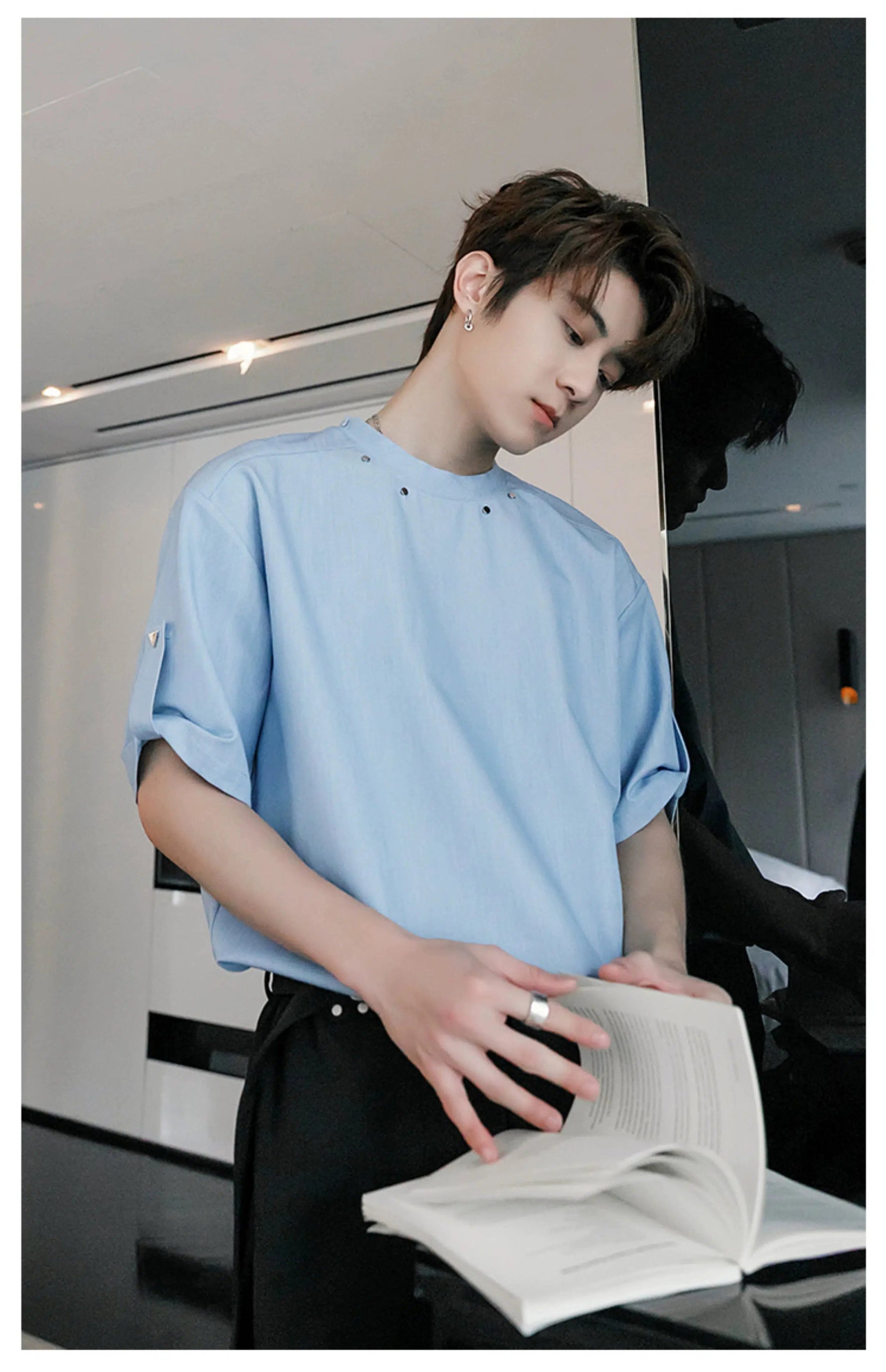 Silky Chambray Short Sleeve T-shirt