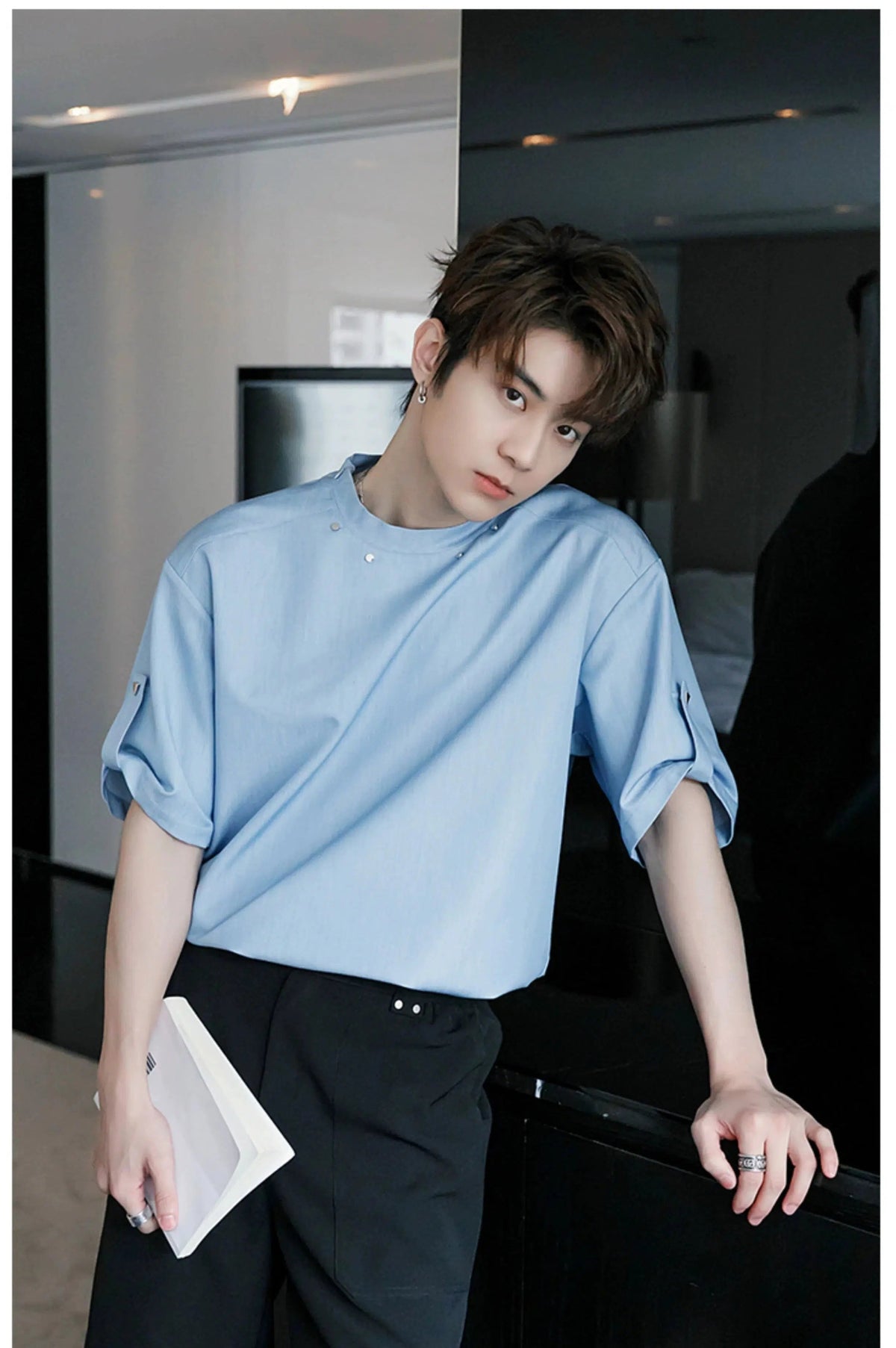 Silky Chambray Short Sleeve T-shirt