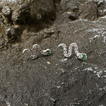 Silver Snake Stud Earrings