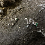 Silver Snake Stud Earrings