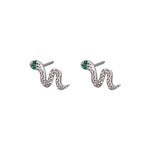 Silver Snake Stud Earrings
