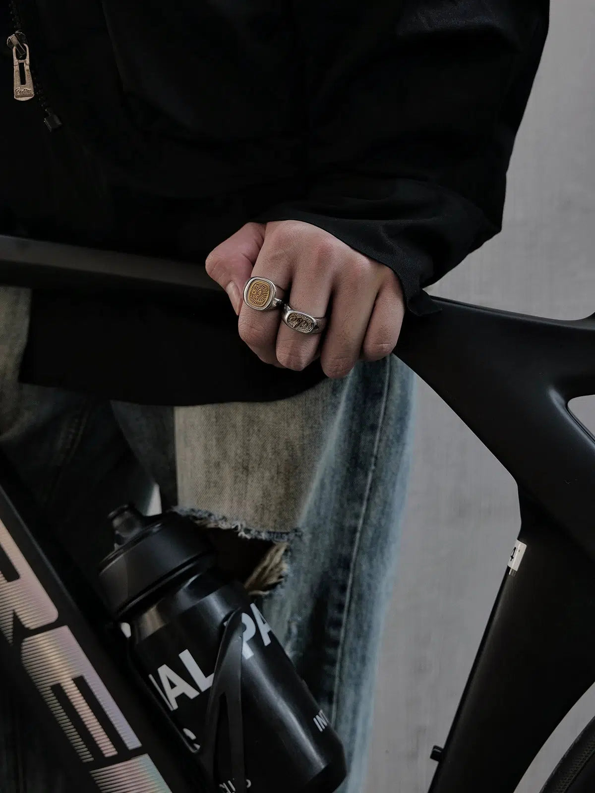 Silver-plated Gold Letter Totem Ring