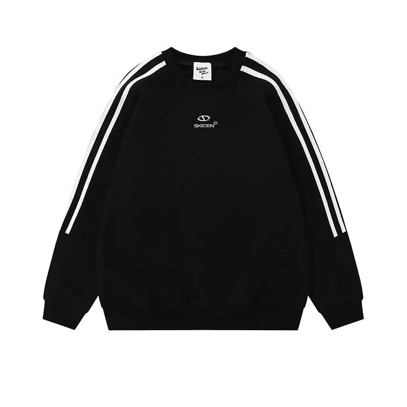 Simple Embroidered Round Neck Sweatshirt