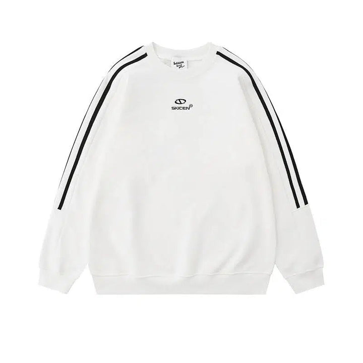 Simple Embroidered Round Neck Sweatshirt