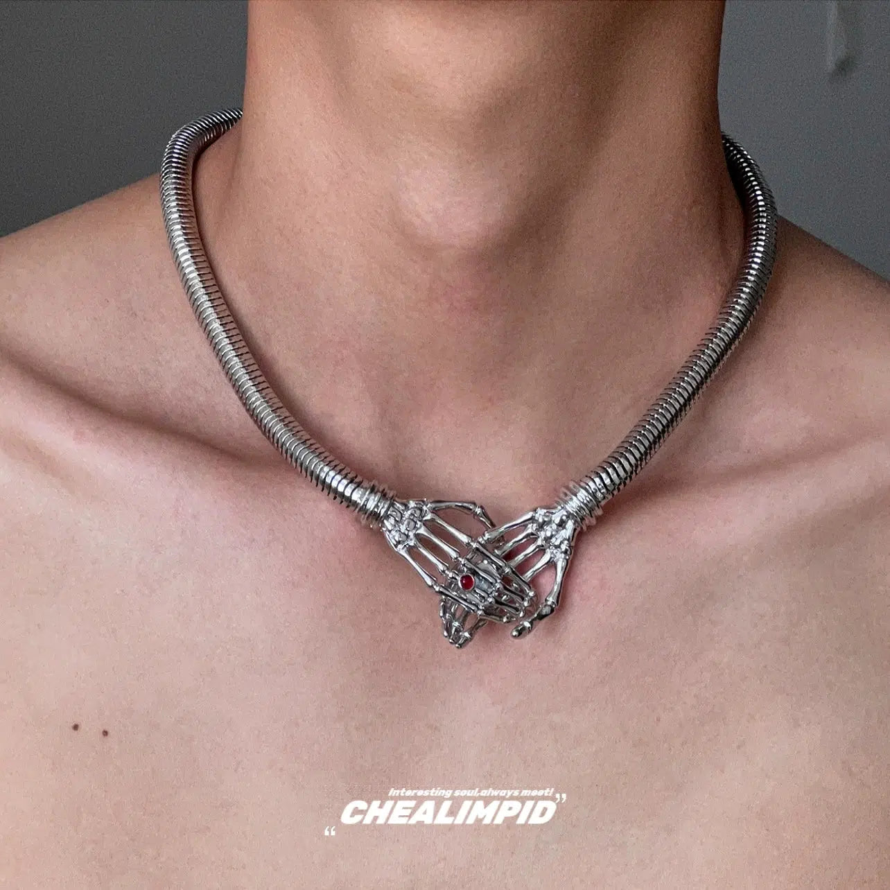 Skeleton Claw Metal Necklace