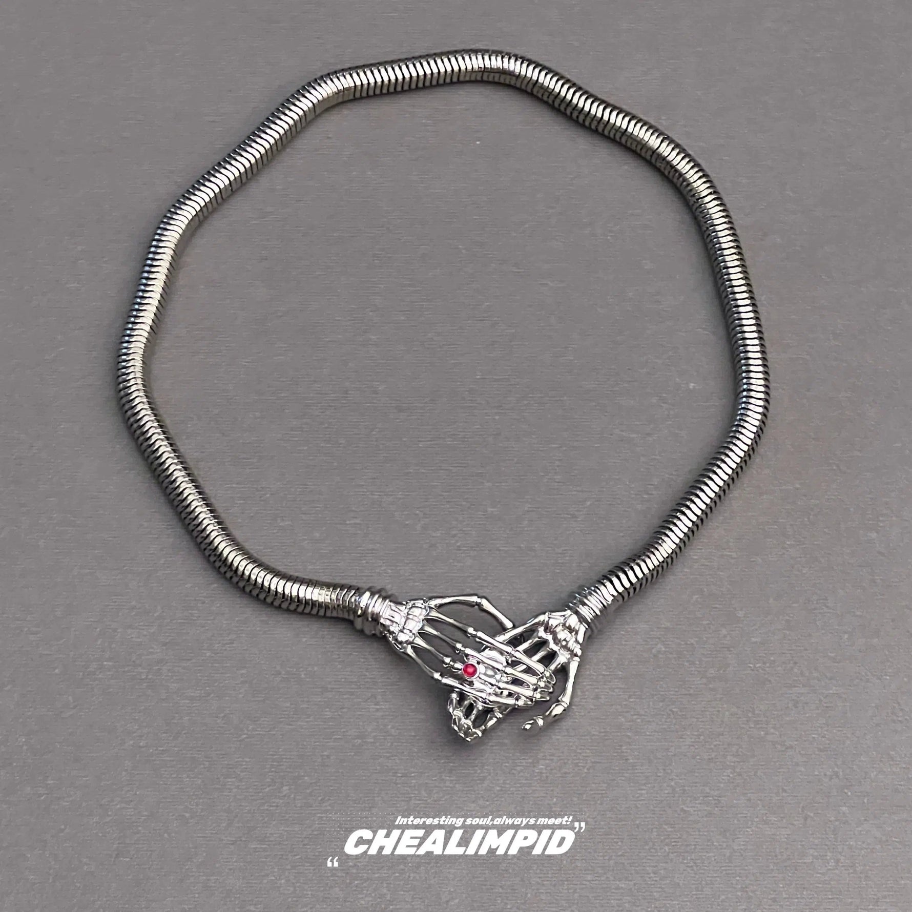 Skeleton Claw Metal Necklace