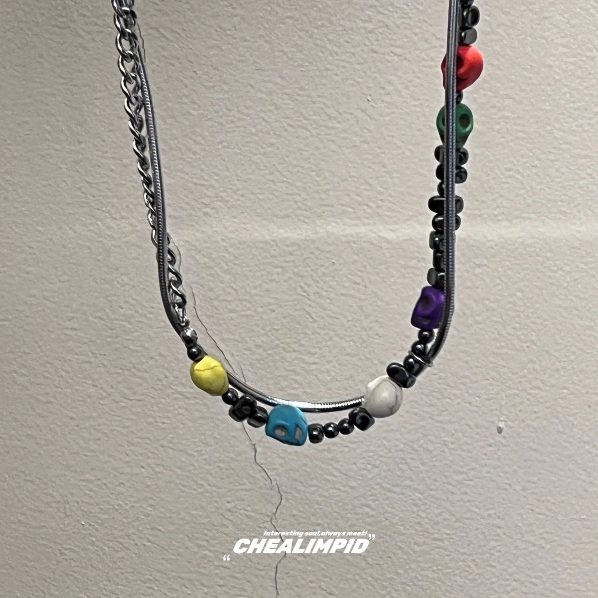 Skull Bead Chain Necklace