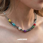 Skull Bead Chain Necklace