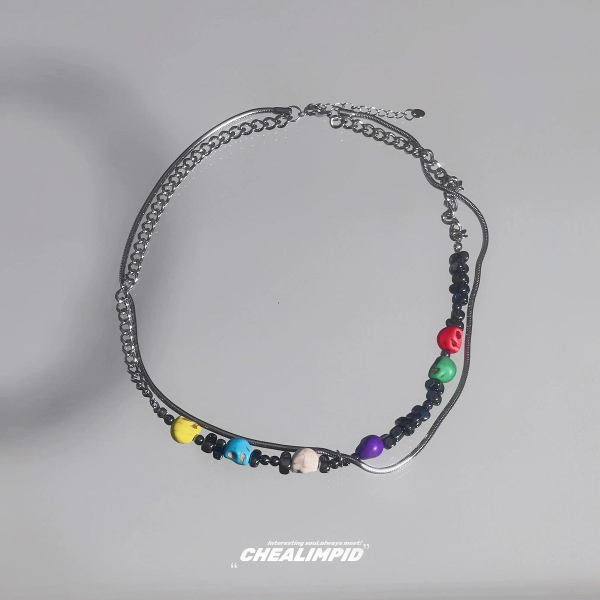 Skull Bead Chain Necklace