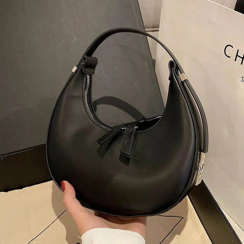 Sleek Crescent Moon Shoulder Bag