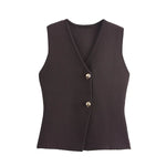 Sleeveless Button Vests