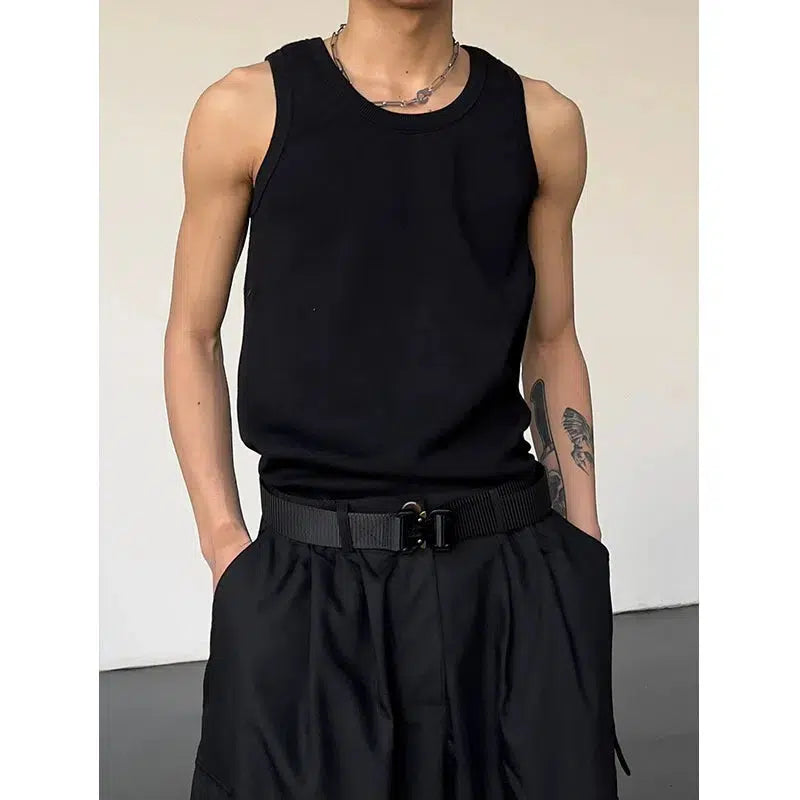 Sleeveless Crew Neck Vest