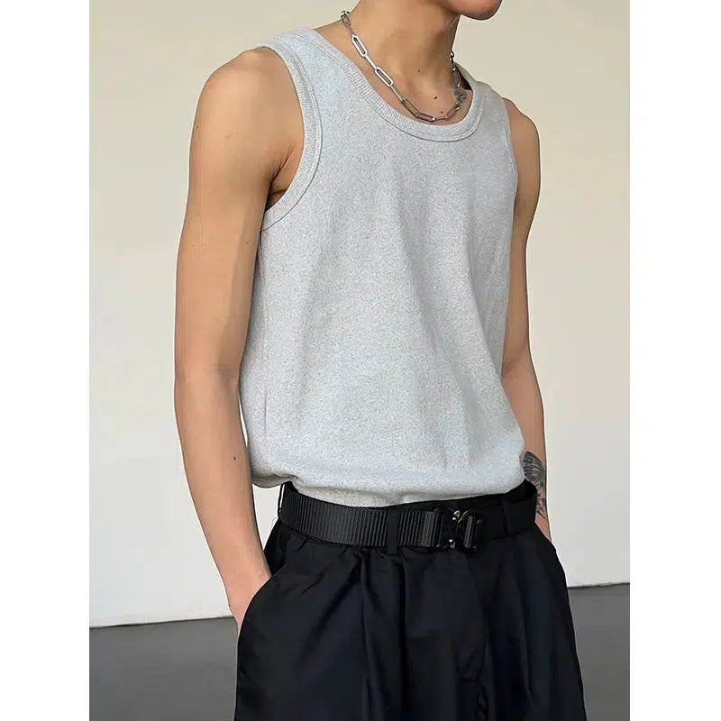 Sleeveless Crew Neck Vest
