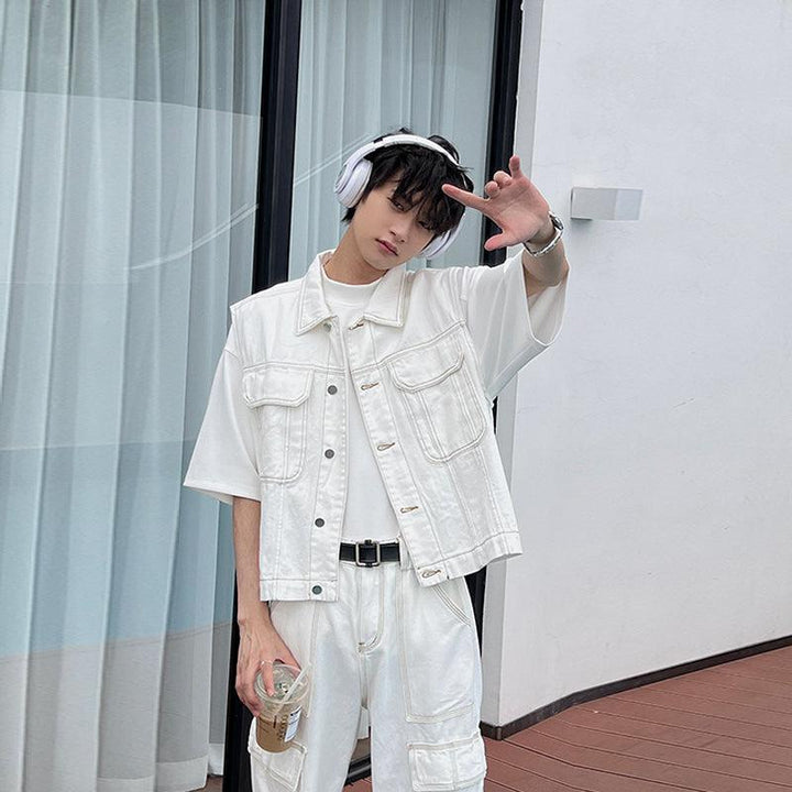 Sleeveless Denim Jacket & Jeans