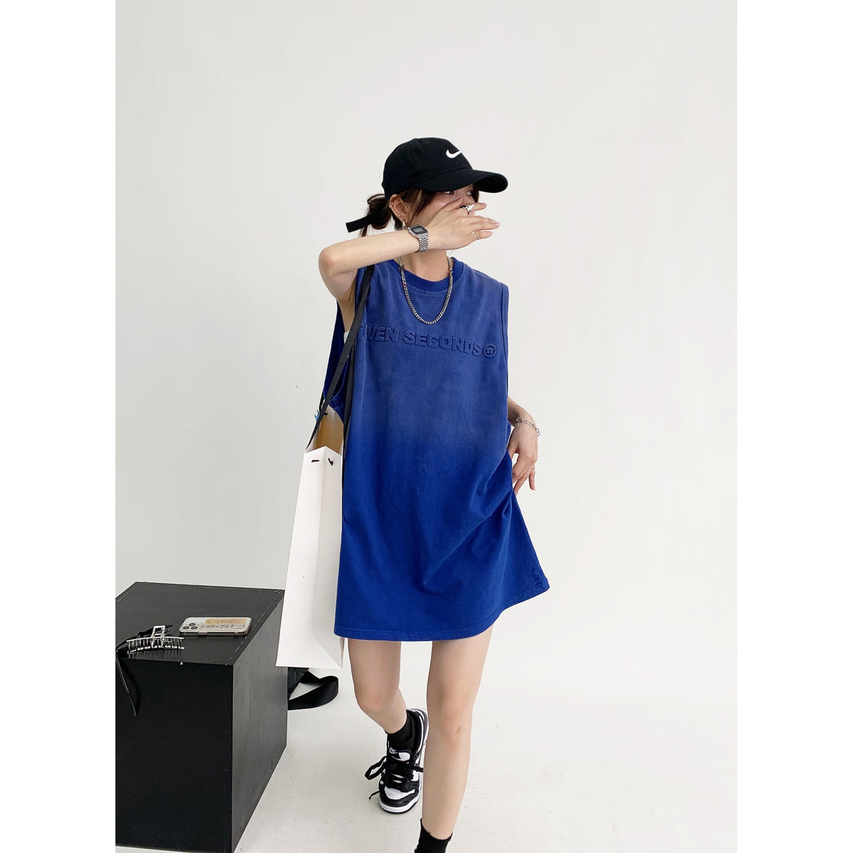 Sleeveless Embossed Logo Tank Top