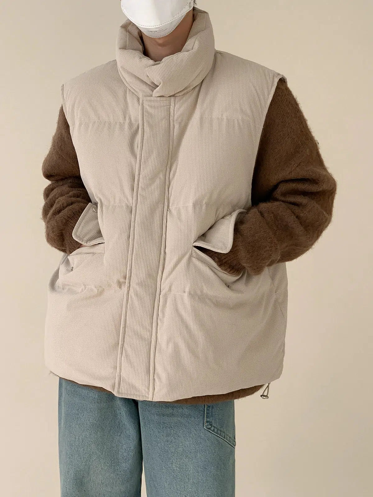 Sleeveless Padded Cotton Jacket Vest