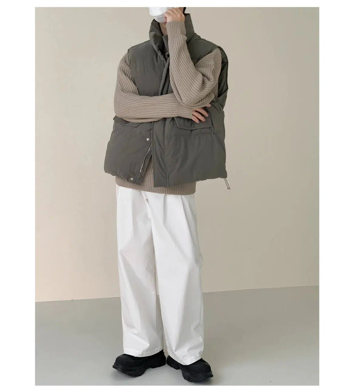 Sleeveless Padded Cotton Jacket Vest