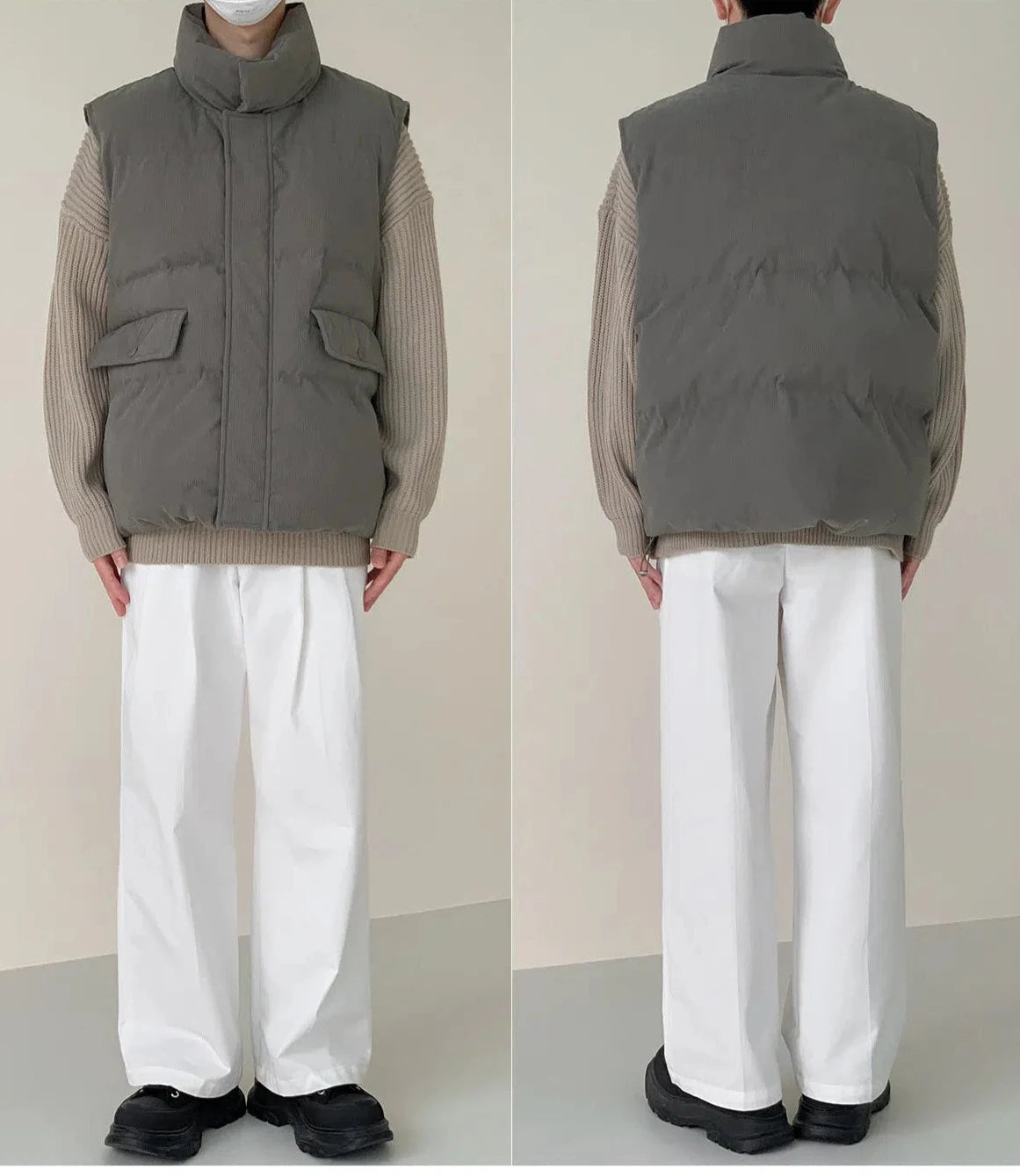 Sleeveless Padded Cotton Jacket Vest