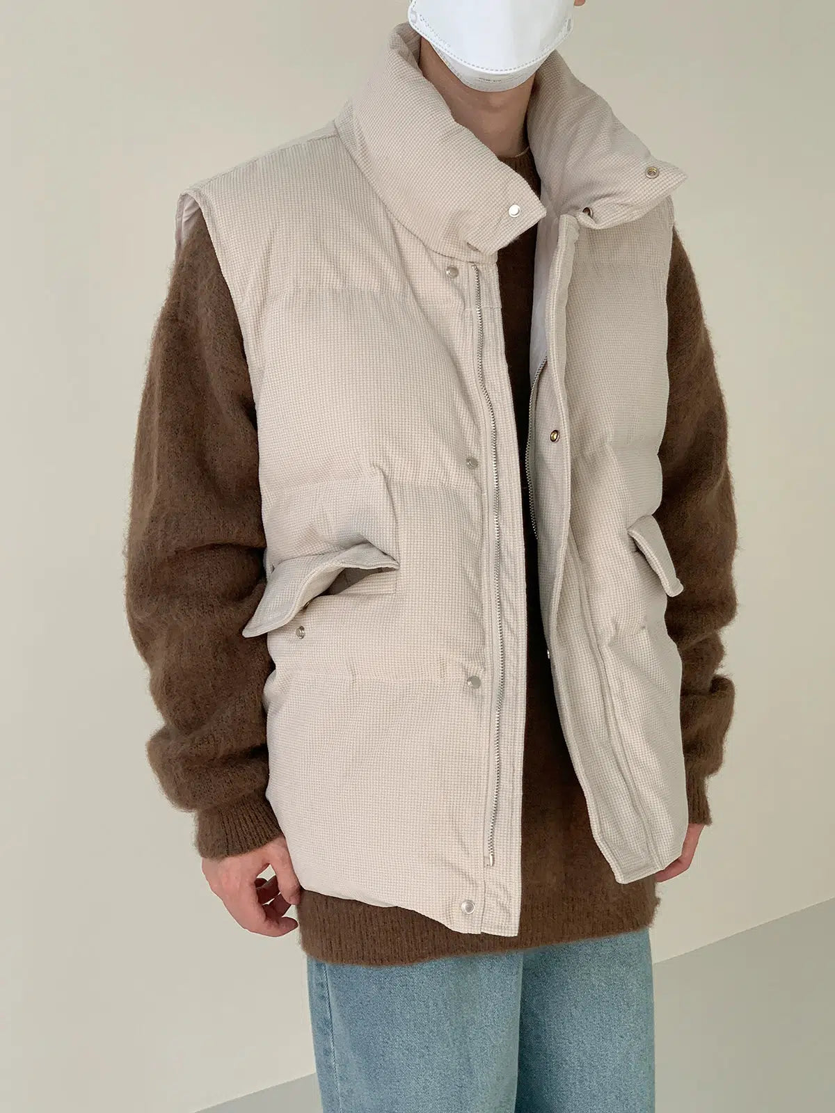 Sleeveless Padded Cotton Jacket Vest