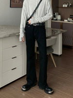 Slim Fit Black Denim Flared Pants