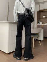 Slim Fit Black Denim Flared Pants