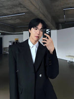 Slim Fit Black Double-breasted Blazer