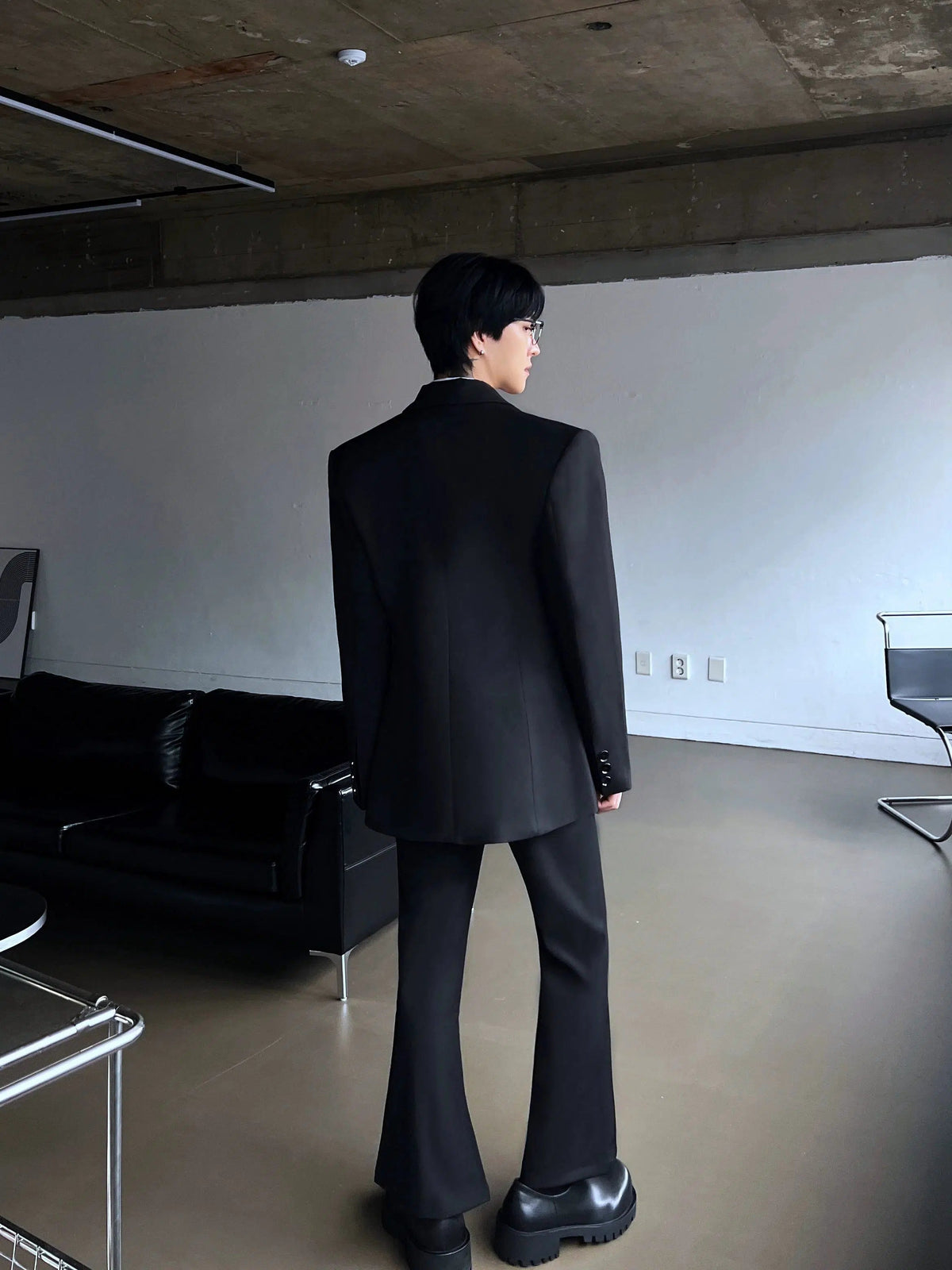 Slim Fit Black Double-breasted Blazer