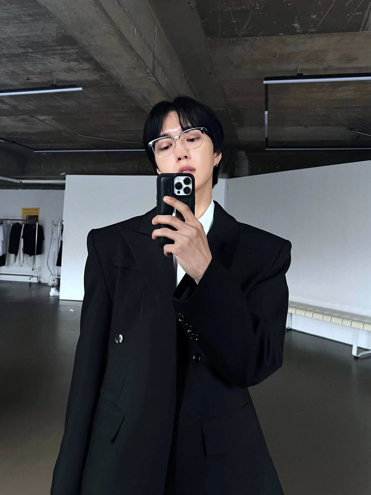 Slim Fit Black Double-breasted Blazer