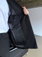 Slim Fit Black Double-breasted Blazer