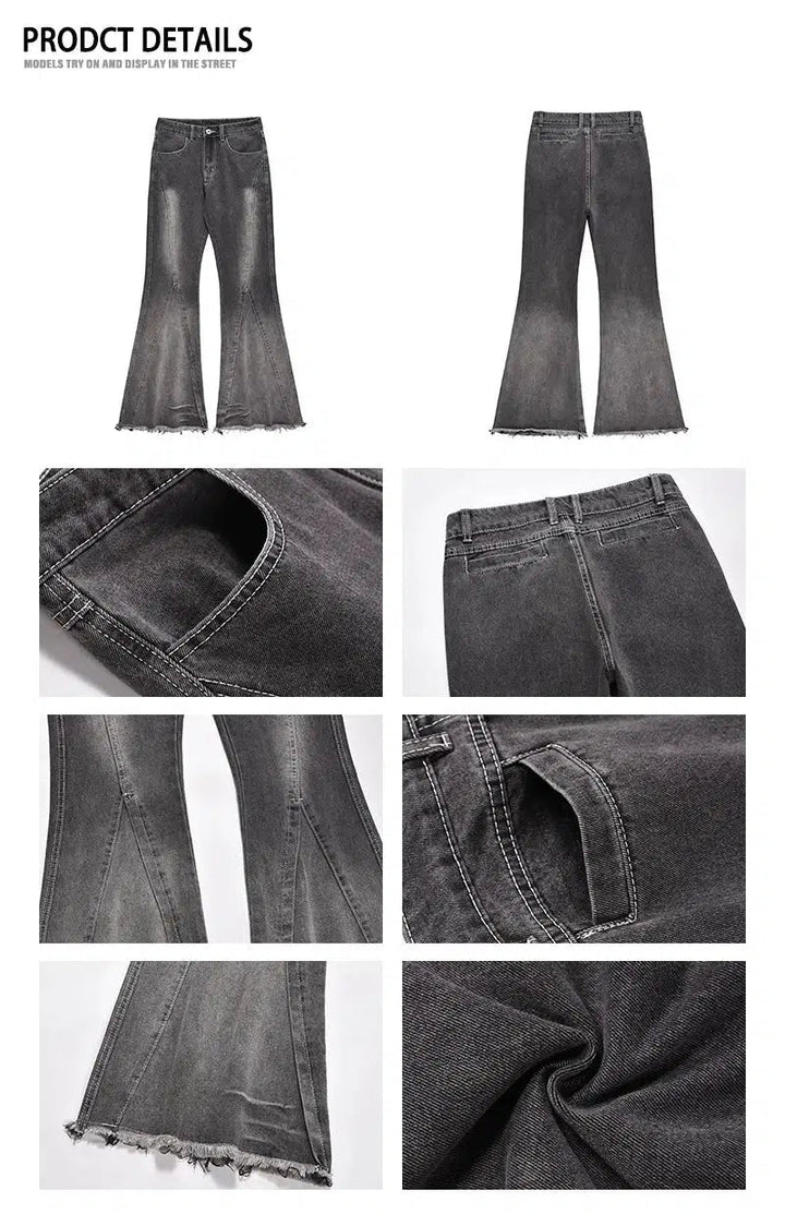 Slim Fit Denim Flared Pants