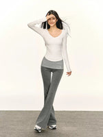 Slim Fit Flared Trousers