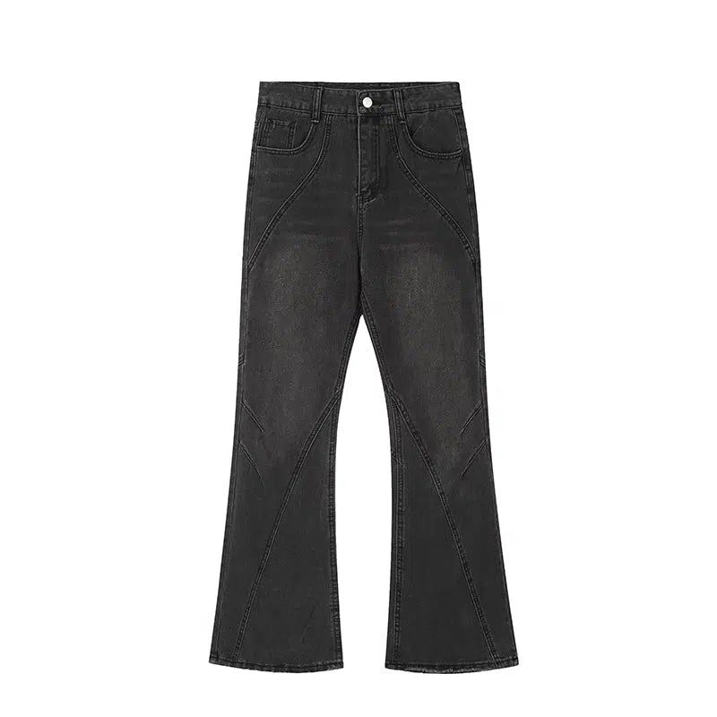 Slim Fit Gray Denim Flared Pants