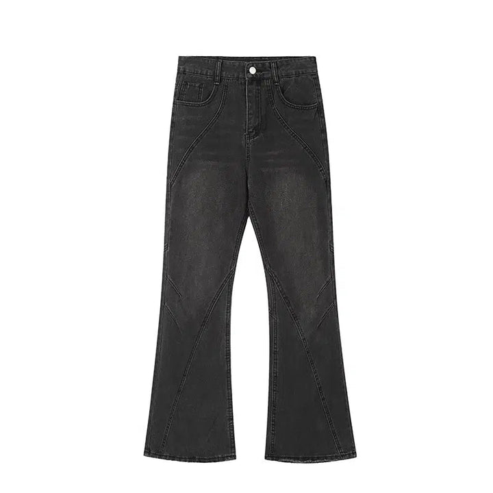 Slim Fit Gray Denim Flared Pants