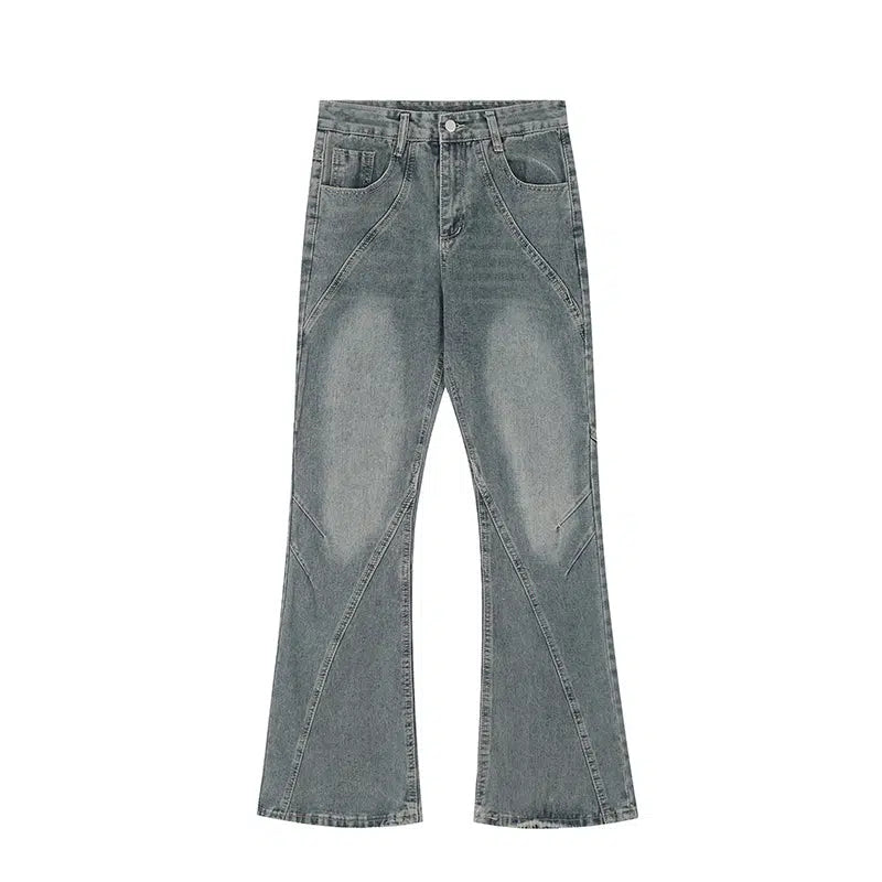 Slim Fit Gray Denim Flared Pants