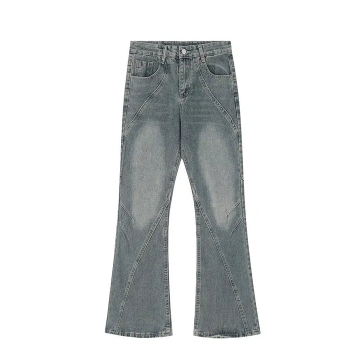 Slim Fit Gray Denim Flared Pants