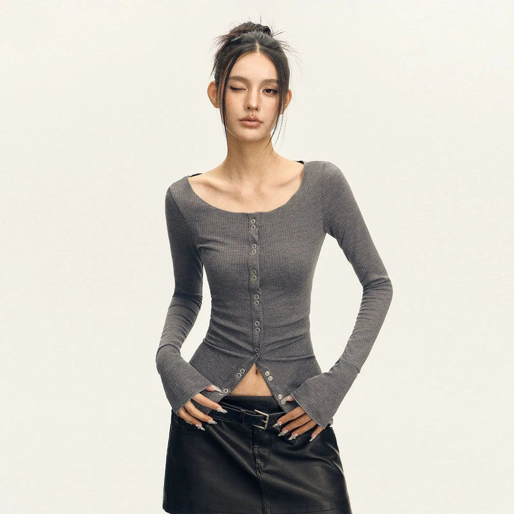 Slim Fit Knit Cardigan Top