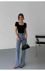 Slim Fit Square Neck T-shirt