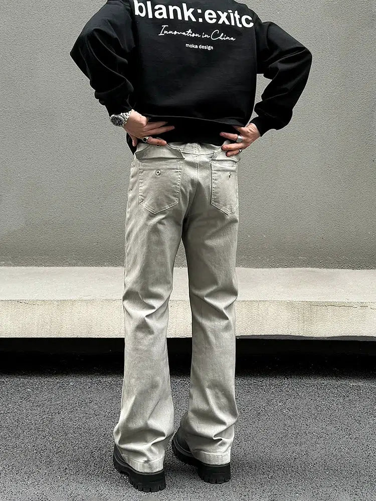 Slim Fit Straight-leg Flared Trousers
