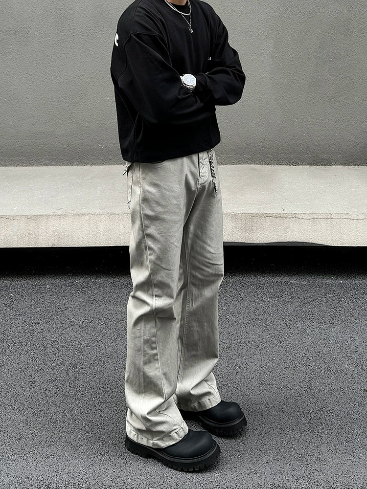 Slim Fit Straight-leg Flared Trousers