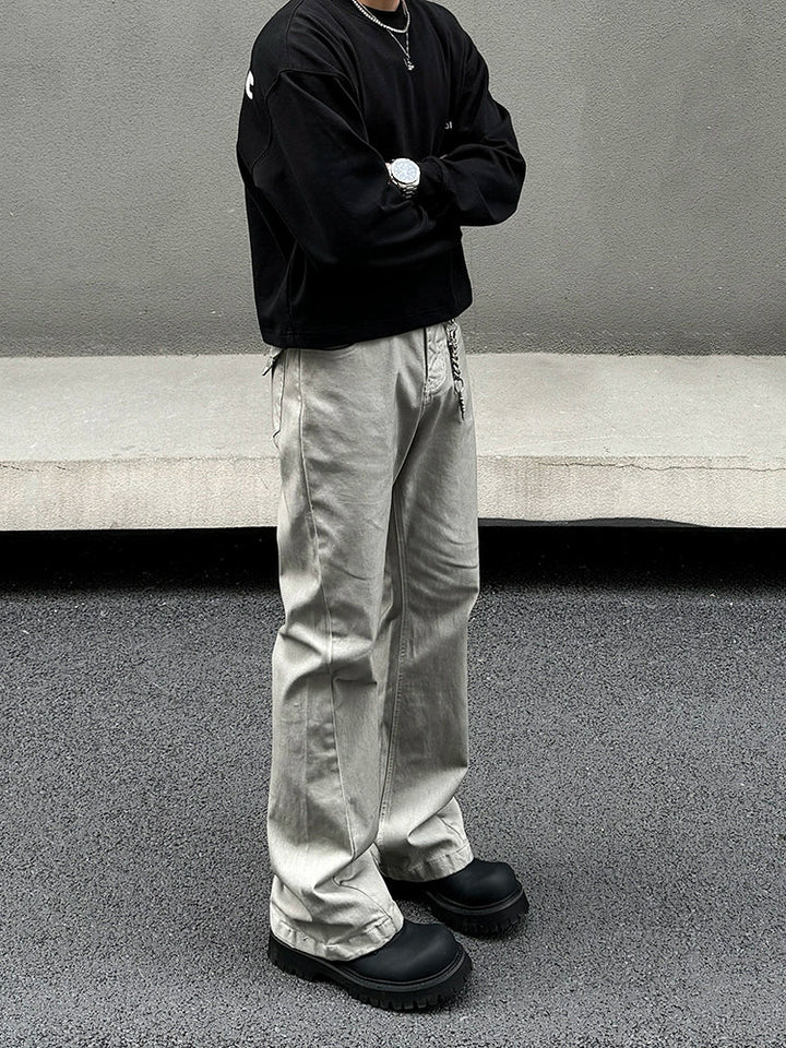 Slim Fit Straight-leg Flared Trousers