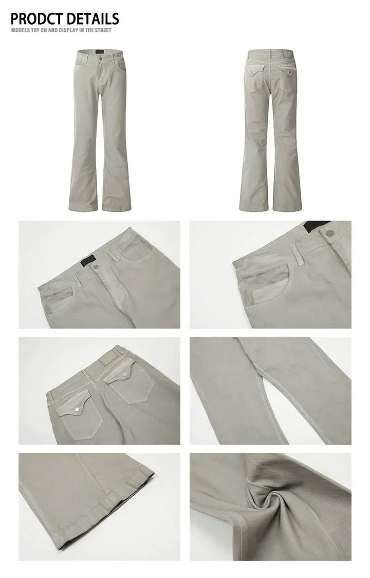 Slim Fit Straight-leg Flared Trousers