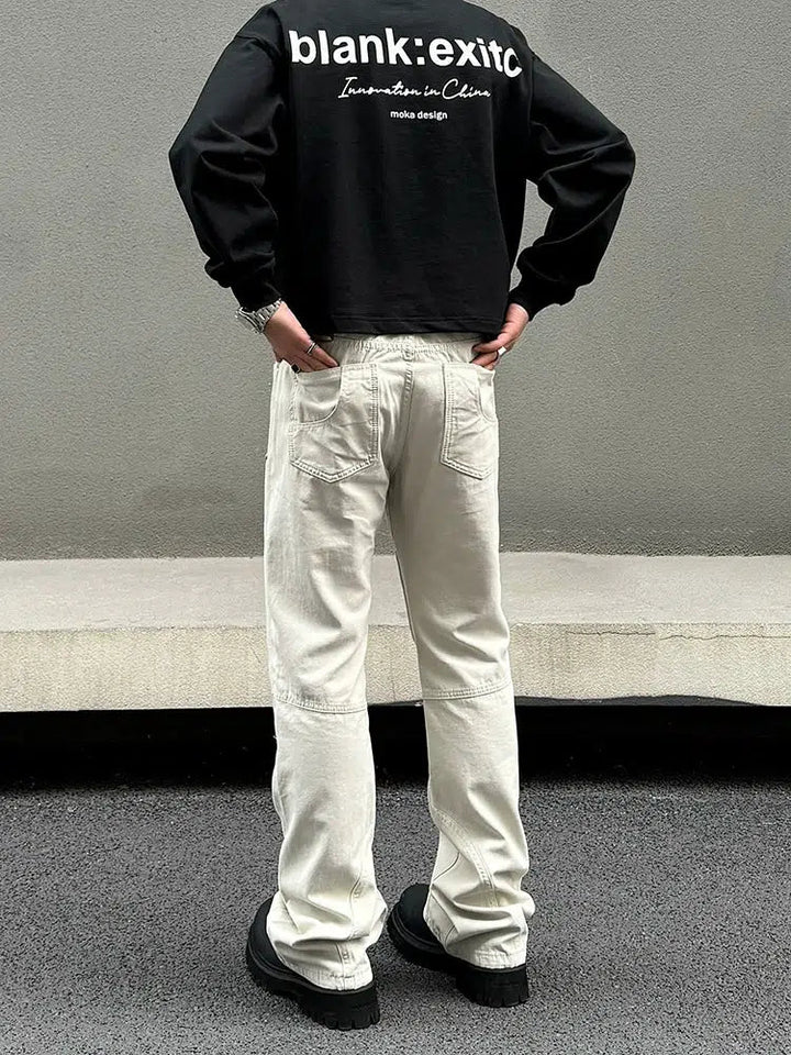 Slim Fit Studded Flared Trousers
