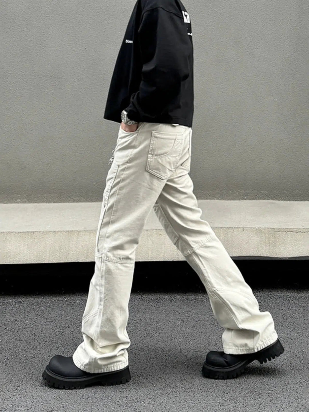 Slim Fit Studded Flared Trousers