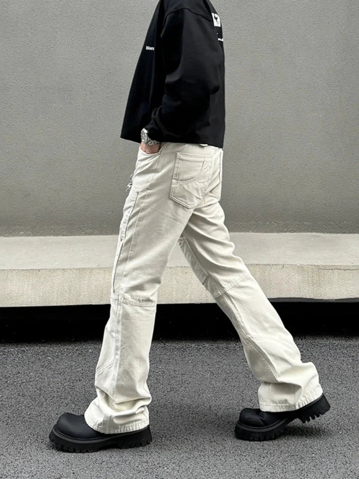 Slim Fit Studded Flared Trousers