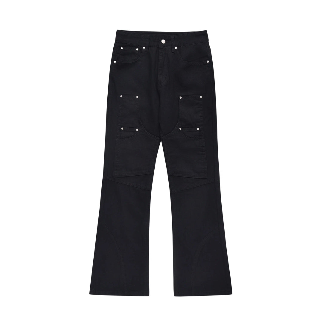 Slim Fit Studded Flared Trousers